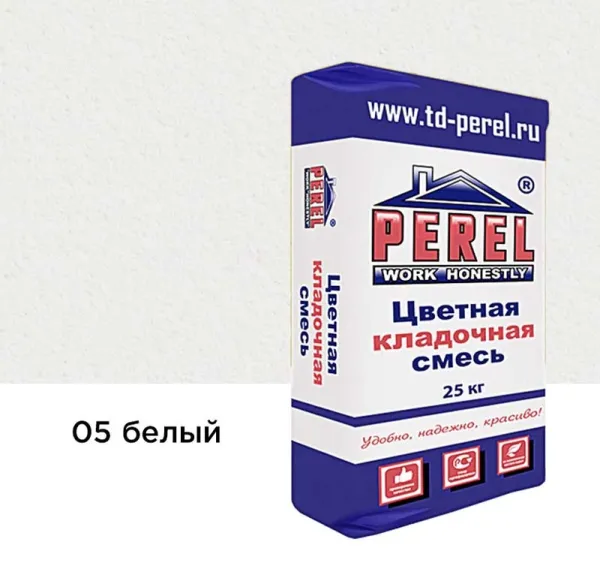 Цветной кладочный раствор Perel NL 0105 белый, 25 кг