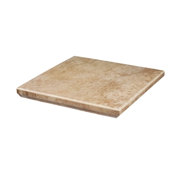 Угловая клинкерная ступень с капиносом Paradyz Ilario Beige, 330x330x11 мм