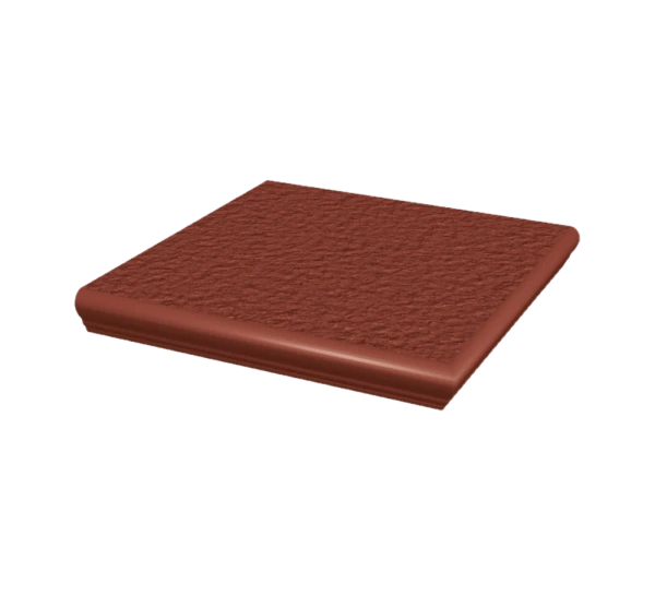 Угловая клинкерная ступень с капиносом Paradyz Natural Rosa Duro, 330x330x11 мм