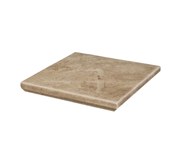 Угловая клинкерная ступень с капиносом Paradyz Mattone Pietra Beige, 330x330x11 мм