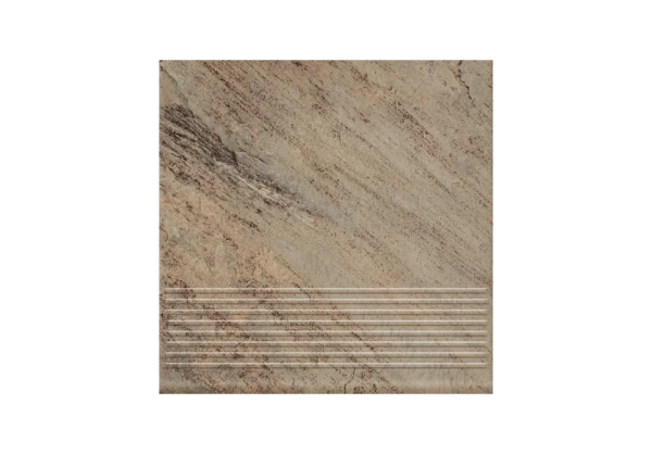 Клинкерная ступень с насечками Paradyz Mattone Pietra Ochra, 300x300x8,5 мм