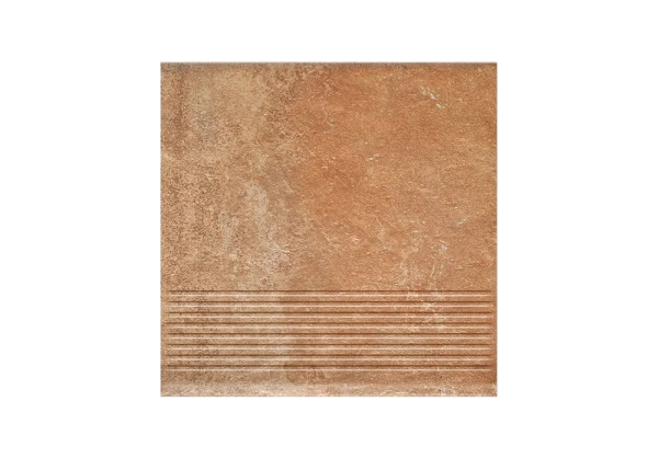 Клинкерная ступень с насечками Paradyz Scandiano Rosso, 300x300x8,5 мм