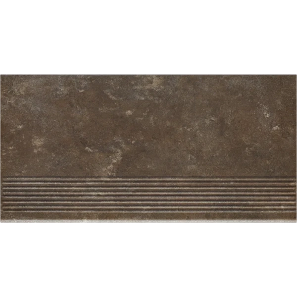 Клинкерная ступень с насечками Paradyz Ilario Brown, 600x300x8,5 мм