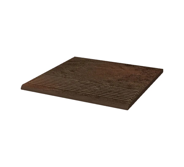 Клинкерная ступень с насечками Paradyz Semir Brown, 300x300x8,5 мм