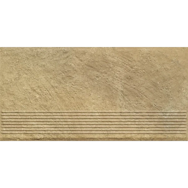 Клинкерная ступень с насечками Paradyz Eremite Beige, 600x300x8,5 мм