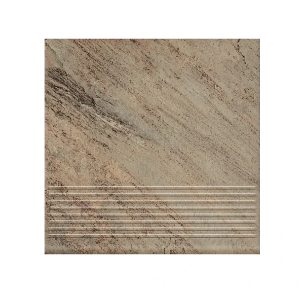 Клинкерная ступень с насечками Paradyz Mattone Pietra Ochra, 300x300x8,5 мм