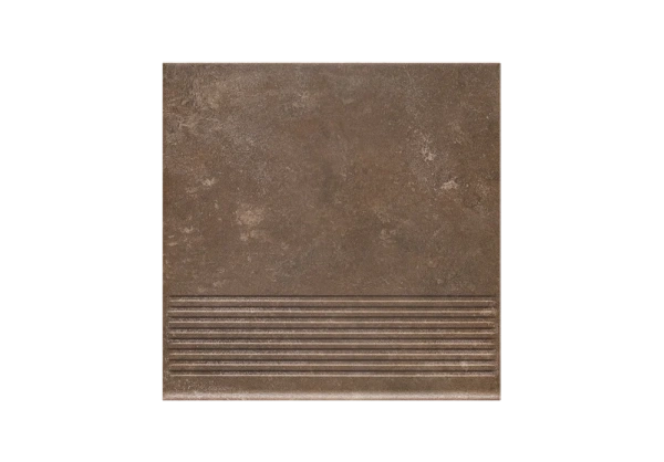 Клинкерная ступень с насечками Paradyz Ilario Brown, 300x300x8,5 мм
