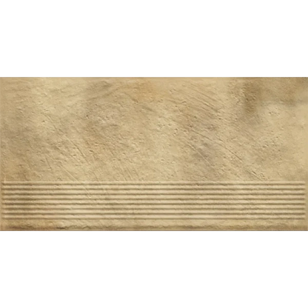 Клинкерная ступень с насечками Paradyz Eremite Sand, 600x300x8,5 мм