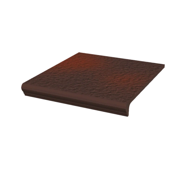 Клинкерная ступень с капиносом Paradyz Cloud Brown Duro, 300x330x11 мм