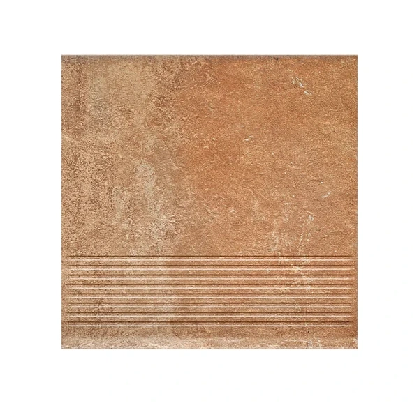 Клинкерная ступень с насечками Paradyz Scandiano Rosso, 300x300x8,5 мм
