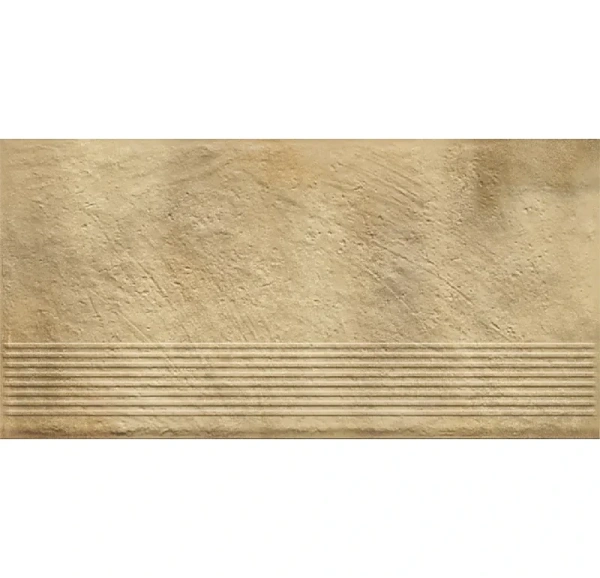 Клинкерная ступень с насечками Paradyz Eremite Sand, 600x300x8,5 мм