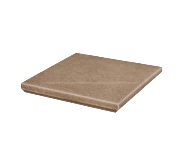 Угловая клинкерная ступень с капиносом Paradyz Mattone Sabbia Brown, 330x330x11 мм