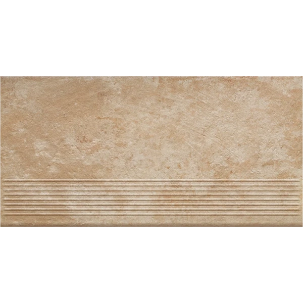 Клинкерная ступень с насечками Paradyz Ilario Beige, 600x300x8,5 мм