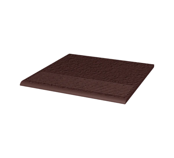 Клинкерная ступень с насечками Paradyz Natural Brown Duro, 300x300x8,5 мм