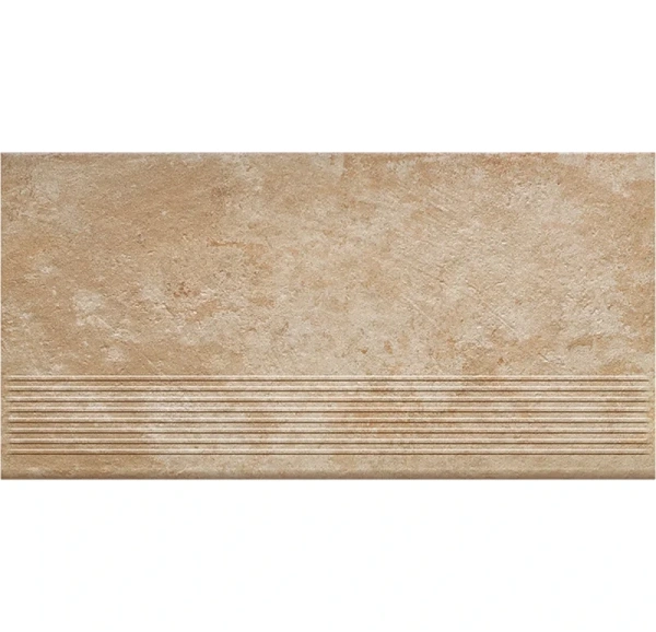 Клинкерная ступень с насечками Paradyz Ilario Beige, 600x300x8,5 мм