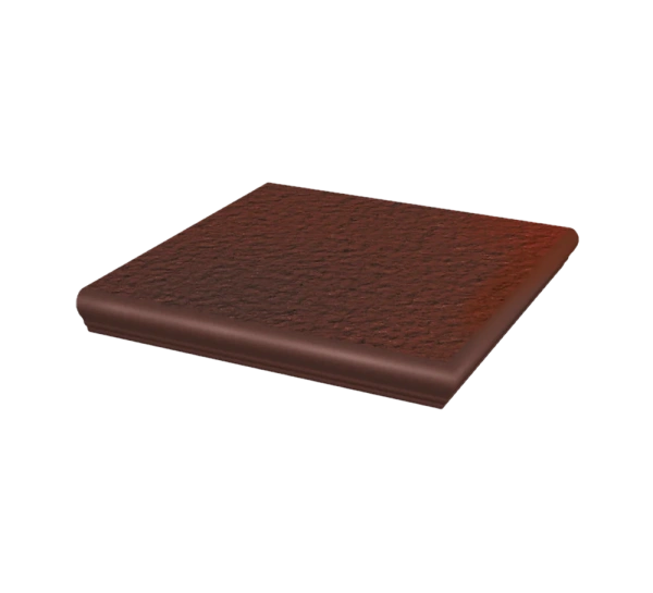 Угловая клинкерная ступень с капиносом Paradyz Cloud Brown Duro, 330x330x11 мм