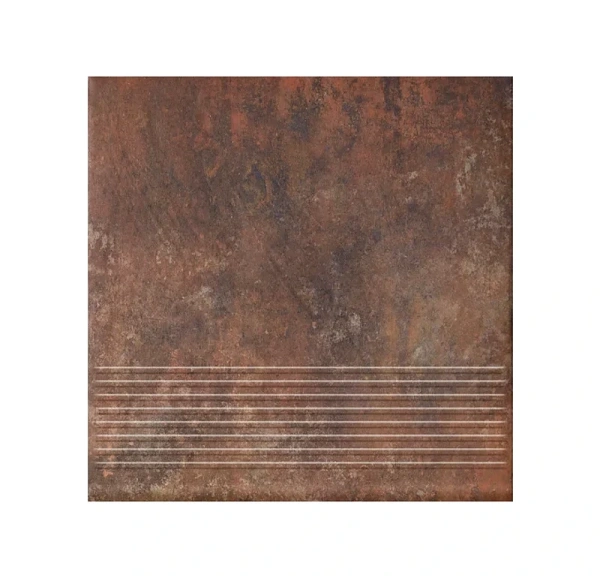 Клинкерная ступень с насечками Paradyz Arteon Rosso, 300x300x8,5 мм