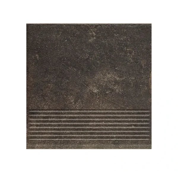 Клинкерная ступень с насечками Paradyz Scandiano Brown, 300x300x8,5 мм