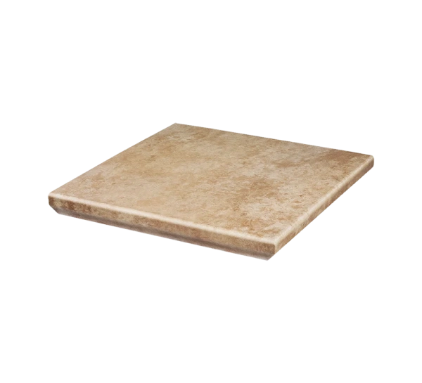 Угловая клинкерная ступень с капиносом Paradyz Ilario Beige, 330x330x11 мм