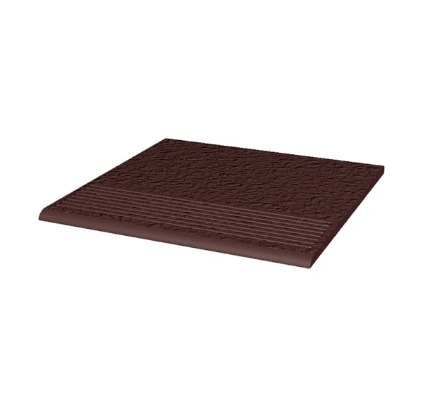 Клинкерная ступень с насечками Paradyz Natural Brown Duro, 300x300x8,5 мм